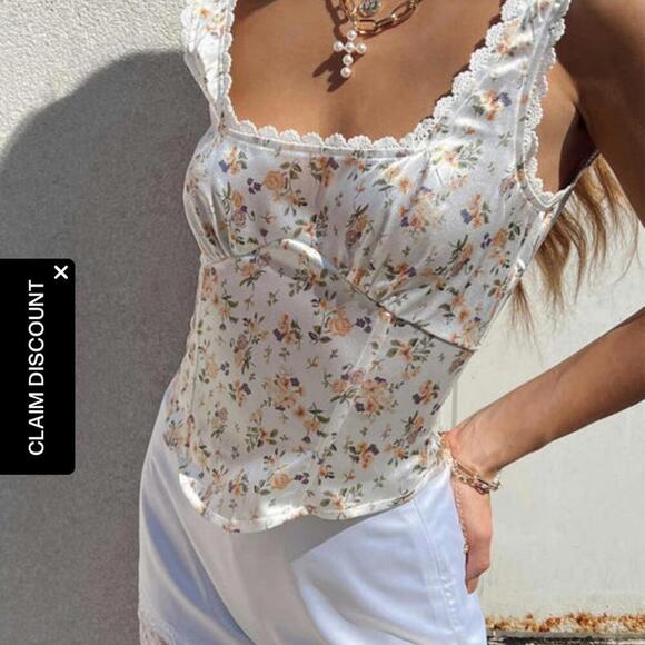 Princess Polly Berlin Satin Top White - Picture 2 of 7